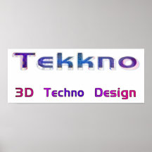 techno 3d Entwurf 2a Plakate