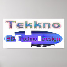 techno 3d Entwurf 3 Plakate