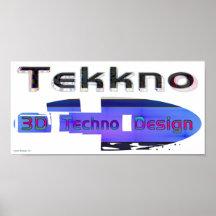 techno 3d Entwurf 3a Plakat