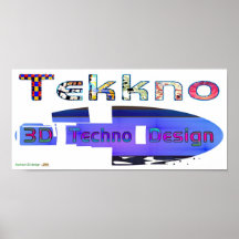 techno 3d Entwurf 3b Plakat