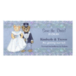Teddy-Bär, der Save the Date Wedding ist Foto Karten