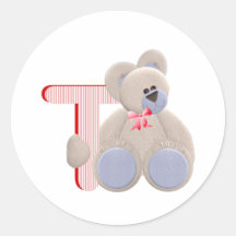 Teddybär Anfangst Runde Sticker