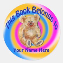 Teddybär-Buch-Platten-Aufkleber