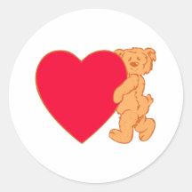 Teddybär Herz teddy bear heart Runder Aufkleber