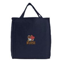 Teddybär-Krankenschwester gestickte Tasche