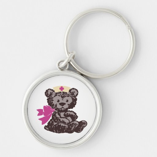 Teddybär-Krankenschwester (Rosa) Schlüsselanhänger