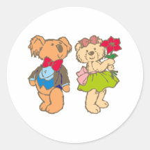 Teddybär teddy bear Paar couple Stickers