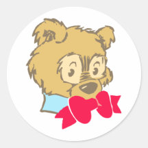 Teddybär teddy bear runder aufkleber