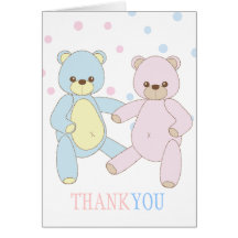 Teddybär-Zwillinge danken Ihnen Notecard Grußkarten