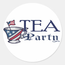 Tee-Party-Flagge Runde Sticker