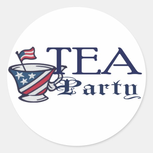 Tee-Party-Flagge Runde Sticker