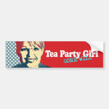 Tee-Party-Mädchen wild gegangen Autosticker