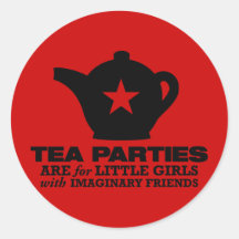Tee-Party - Tee-Partys sind für kleine Mädchen Runde Aufkleber