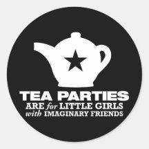 Tee-Party - Tee-Partys sind für kleine Mädchen Runde Aufkleber