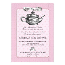 Tee-Zeit-Babyparty-Einladung - Rosa