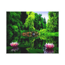 Teich-Landschaft eingewickelte Leinwand Galerie Falt Leinwand