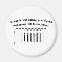 Teil-Norweger Elkhound Teil Zaun-Pullover Kühlschrankmagnete