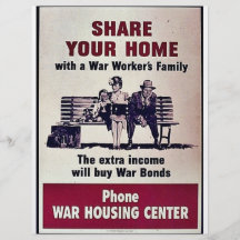 Teilen Sie Ihr Zuhause mit der Familie einer Krieg Bedruckte Flyer