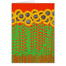 Tennessee-Sonnenblumen auf Rot Grußkarten