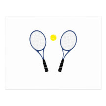 Tennis-Schläger und Ball-Postkarte
