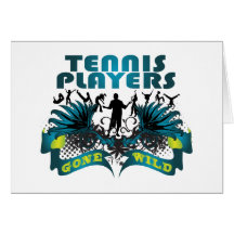 Tennis-Spieler wild gegangen Grußkarten