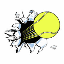 Tennisball, der durch zerreißt foto skulptur