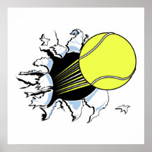 Tennisball, der durch zerreißt poster