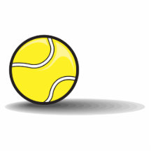 Tennisball mit Schatten Foto Ausschnitte