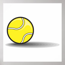 Tennisball mit Schatten Poster