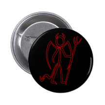 Teufel - Stickman Knopf Anstecknadel