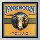 Texas-Ochse Longhorn Plakat