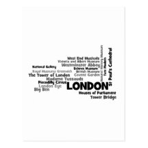Text-Kunst "London " Postkarte