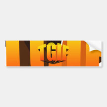 TGIF gelber Regenbogen Auto Aufkleber