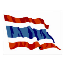 Thailand-Flagge Postkarte