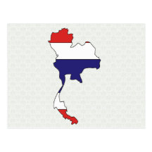 Thailand-Flaggen-Karte Größengleich Postkarten
