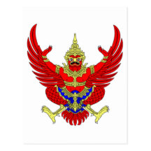 THAILÄNDISCHES THAILAND-WAPPEN EMBLEM-FLAGGE POSTKARTE