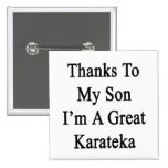 Thanks To My Son I'm A Great Karateka Buttons