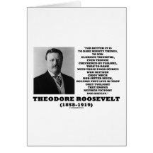 Theodore Roosevelt-Herausforderungs-mächtige Sache Grußkarte