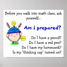 thinking-cap.gif, bevor Sie in Mathe cla… gehen Poster