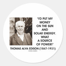 Thomas Alva Edison Sun Sonnenenergie-Quelle des Po Sticker