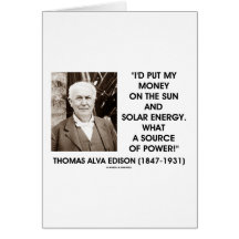 Thomas Alva Edison Sun Sonnenenergie-Quelle des Po Grußkarten