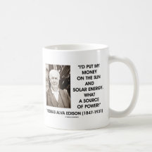Thomas Alva Edison Sun Sonnenenergie-Quelle des Po Teetassen