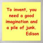 Thomas Alva Edison Zitat Plakatdruck