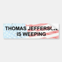 Thomas Jefferson weint Auto Aufkleber