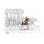 Thoroughbred-Pferderennen - Beginnen von Gangart Postkarte