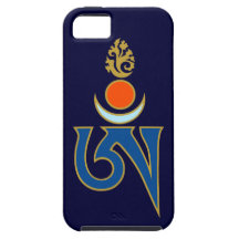 Tibetan Om Symbol with Sun, Moon, and Flame iPhone 5 Cases