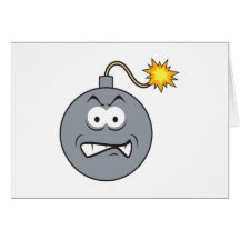 Tickender Bomben-Smiley Grußkarte