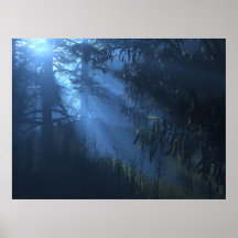 Tief 'blauer Wald Poster