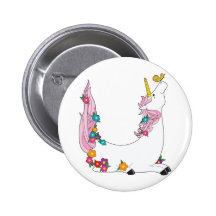 Tieralphabet-Einhorn Anstecknadelbutton
