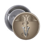 Tierärztlicher Caduceus Buttons